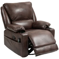 HOMCOM Recliner Massage Armchair with Heat Oversized Swivel Rocker with Footrest Remote and Side Pockets Brown(m-1)