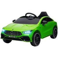Qaba Mercedes-Benz AMG Licensed 12V Kids Ride on Car with Remote Control, Rear Suspension, LED Lights, Music, Green(m-1)