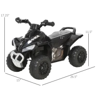 Aosom NO Power Kids Ride On Push Car, Ride Racer, Foot-to-floor Sliding Car, Walking ATV Toy with Music, Lights, for 1.5-3 Years Old, Black(m-3)