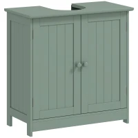 HOMCOM Bathroom Vanity Cabinet, Under Sink Bathroom Cabinet with 2 Doors and Adjustable Shelf, Dark Green(m-11)