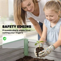 Outsunny 8 x 4 x 2ft Galvanized Raised Garden Bed, Reinforced Outdoor Planter Box with Open Bottom, Light Green(m-7)
