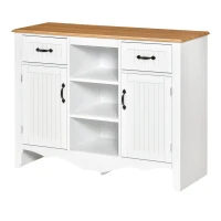 HOMCOM 42" Sideboard Buffet Cabinet, Accent Kitchen Cabinet with Storage Drawers and Adjustable Shelves for Living Room, White(m-11)