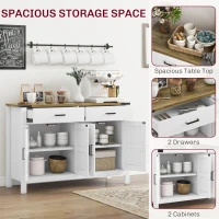 HOMCOM Sideboard Buffet Cabinet, Farmhouse Kitchen Storage Cabinet w/ 2 Drawers and Shelves for Living Room, Entryway(m-4)
