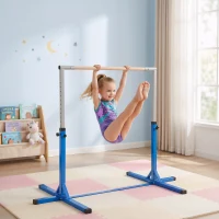 Soozier Gymnastics Bar for Kids, Adjustable Height Kip Bar for Home, Blue(m-10)