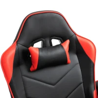 Vinsetto High Back Racing Style Gaming Chair, PU Leather Gamer Recliner Chair with Swivel Pedestal Base, Adjustable Footrest, and Head Pillow, Red(m-8)