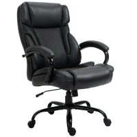 Vinsetto 484LBS Big and Tall Ergonomic Executive Office Chair with Wide Seat, High Back Adjustable Computer Task Chair Swivel PU Leather, Black(m-11)