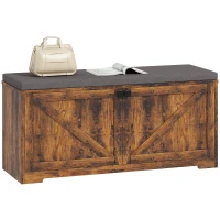 HOMCOM Shoe Storage Bench with Padded Seat, Entryway Bench Holds up to 352 lb, Shoe Organizer, 8 Pairs, Rustic Brown(m-9)