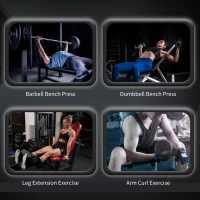 Soozier Adjustable Weight Bench with Leg Developer Barbell Rack for Weight Lifting and Strength Training(m-7)