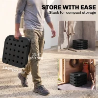 Outsunny 4 Piece Umbrella Base Stand w/ U Locking, 132 lb Capacity Water or 172 lb Capacity Sand, Black(m-7)