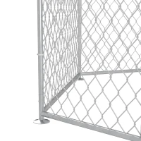 PawHut 9.2' x 8' x 5.6' Dog Kennel Outdoor for Medium and Large-Sized Dogs with Lockable Door, Silver(m-9)