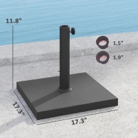 Outsunny Patio Umbrella Base, 40 lbs Concrete Heavy Duty Umbrella Base, Outdoor Umbrella Stand Patio Umbrella Holder, Black(m-3)
