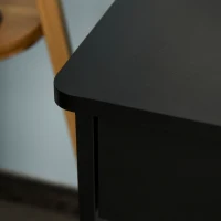 HOMCOM Computer Desk with Storage Drawers, Study Writing Table with Cabinet Adjustable Shelf for Home Office Workstation Bedroom, Black(m-9)