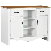 HOMCOM 42" Sideboard Buffet Cabinet, Accent Kitchen Cabinet with Storage Drawers and Adjustable Shelves for Living Room, White(m-1)