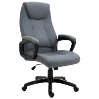 Vinsetto Fabric Home Office Chair, Computer Desk Chair with Tilt Function, Executive Chair with 360° Swivel, Adjustable Height, Padded Armrests and Headrest, Gray(m-14)