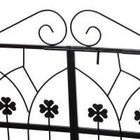Outsunny 7' Metal Garden Arbor Arch with Lucky Leaf Clover Doors for Ceremony, Weddings, Party, Backyard and Lawn(m-8)