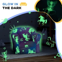 Qaba Toddler Chair with Luminous Fairy Design, Wooden Frame, for 18-36 Months, Multicolour(m-4)