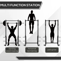 Soozier Power Rack with Pull up Bar and Adjustable Barbell Rack, Heavy-Duty Power Tower Strength Training Equipment for Home Gym(m-5)