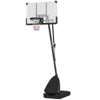 Soozier Basketball Hoop Outdoor, 4.9-10ft Portable Basketball Goal with 44" Shatterproof Backboard, Rebound System, Wheels(m-2)