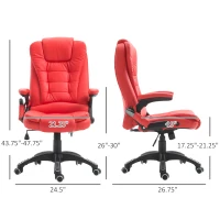 HOMCOM Adjustable Heated Ergonomic Massage Office Chair Swivel Vibrating High Back Faux Leather Executive Chair(m-14)