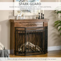 HOMCOM 3-Panel Folding Fireplace Screen, Metal Mesh Fire Spark Guard for Wood Burning, 49.5" x 31.5", Black(m-4)