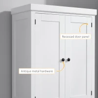 HOMCOM 72.5" Kitchen Pantry Cabinet, Traditional Freestanding Storage Cabinet with 4 Doors, Drawer and 3 Adjustable Shelves for Dining Room, White(m-7)