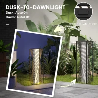 Outsunny Rattan Solar Floor Lamp, Decorative Outdoor Lamp with Auto On/Off LED Lights, IP44 for Patio, Porch, Pathway, Grey(m-5)