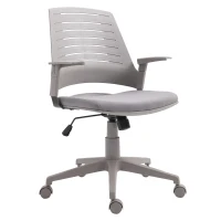 Vinsetto Mid Back Office Chair Computer Swivel Rolling Task Chair with Height Adjustable, Arm, Breathable Back, Grey(m-22)