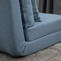 HOMCOM Folding Sofa Bed, Convertible Sleeper Chair with Adjustable Backrest, Metal Frame and Pillow, Upholstered Chair Bed Floor Sofa for Living Room Bedroom, Blue(m-9)