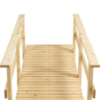 Outsunny 7' Garden Bridge Wooden Footbridge for Backyard Ponds, Creeks, Streams, Natural(m-9)