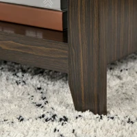 HOMCOM Lift Top Coffee Table with Hidden Storage Compartment and Open Shelves, Lift Tabletop Pop-Up Center Table for Living Room, Dark Walnut(m-10)