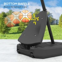 Soozier 4.9-10' Basketball Stand, Freestanding Basketball System with 44" Shatterproof Backboard, Rebound System and Wheels(m-5)