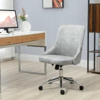 Vinsetto Armless Task Chair, Mid-back Desk Chair, Microfiber Home Office Chair with Adjustable Height, Tilt, Swivel Function, Gray(m-10)