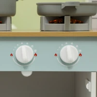 Qaba Play Kitchen, Kids Kitchen Playset with Coffee Machine, Ice Maker, Stove, Microwave, Oven, Sound & Lights(m-9)