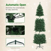 HOMCOM 7ft Artificial Christmas Tree with Colorful DIY Synchronized Lights, Remote, Hinged Slim Fir with Daily Timer(m-8)