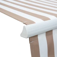 Outsunny 12' x 8' Retractable Awning Patio Awnings Sun Shade Shelter with Manual Crank Handle, Beige(m-9)