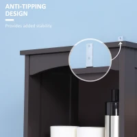 HOMCOM Bathroom Storage Cabinet, Free Standing Bathroom Storage Unit, Tall Linen Tower with 3-Tier Shelves and Drawer, Brown(m-6)