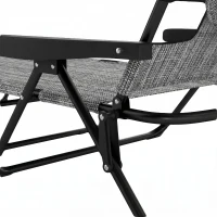 Outsunny Folding Lounge Chair w/ Reclining Back, Mixed Grey(m-9)