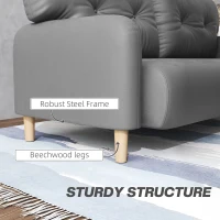 HOMCOM 58" 2 Seat Sofa, Modern Love Seats Furniture, Upholstered 2 Seater Couch, Solid Wood Frame, Grey(m-6)