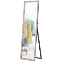 HOMCOM 64" x 21" Rectangular Full Length Mirror with Frame, Free Standing, Wall Mounted or Leaning, Gunmetal Silver(m-2)