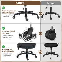 HOMCOM Ergonomic Office Chair with Inflatable Adjustable Lumbar Support, 400 Lbs Heavy Duty High Back Desk Chair, Black(m-6)