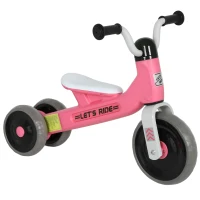 Qaba Toddler Balance Bike for 12-36 Months Boys Girls with No Pedal, 3 Silence Wheels for First Birthday Gift, Pink(m-2)