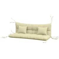 Outsunny 4-Piece Back and Seat Cushion Pillows Replacement and Pillows, Patio Chair Cushions Set with Ties, Cream White(m-2)