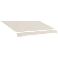 Outsunny 11' x 8' Outdoor Sunshade Canopy Awning Cover, Retractable Awning Fabric Replacement, UV Protection, Cream White(m-2)