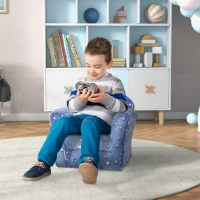 Qaba Kids Sofa with Glowing Star Design for 18-36 Months, Blue(m-2)