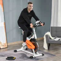 Soozier Exercise Bike, Indoor Cycling Stationary Bike, Belt Drive with Comfortable Cushion, Heart Rate, Adjustable Seat and Handlebar, LCD Monitor for Home Gym Cardio Workout(m-2)