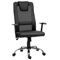 Vinsetto Ergonomic Office Chair with Thick Padded Headrest, Mesh Computer Desk Chair with Tilt Function, Armrest, Black(m-2)