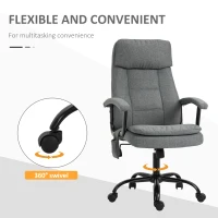 Vinsetto Executive Massage Office Chair with 2-Point Lumbar Massage, USB Power, Adjustable Height, Padded Headrest, Armrest, Grey(m-7)