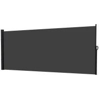 Outsunny 13' x 6' Retractable Side Awning, Outdoor Privacy Screen for Garden, Hot Tub, Balcony, Terrace, Pool, Black(m-2)