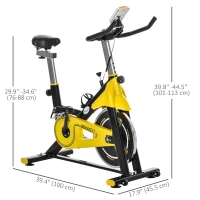 Soozier Stationary Exercise Bike, Indoor Cardio Workout Cycling Bike with Belt Drive Adjustable Resistance, Seat, Handlebar w/ LCD Display for Home Gym(m-3)