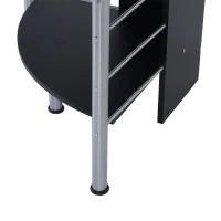 HomCom 45" Arch Tower Compact Modern Corner Computer Workstation Desk With Keyboard Tray And Shelves - Black(m-8)